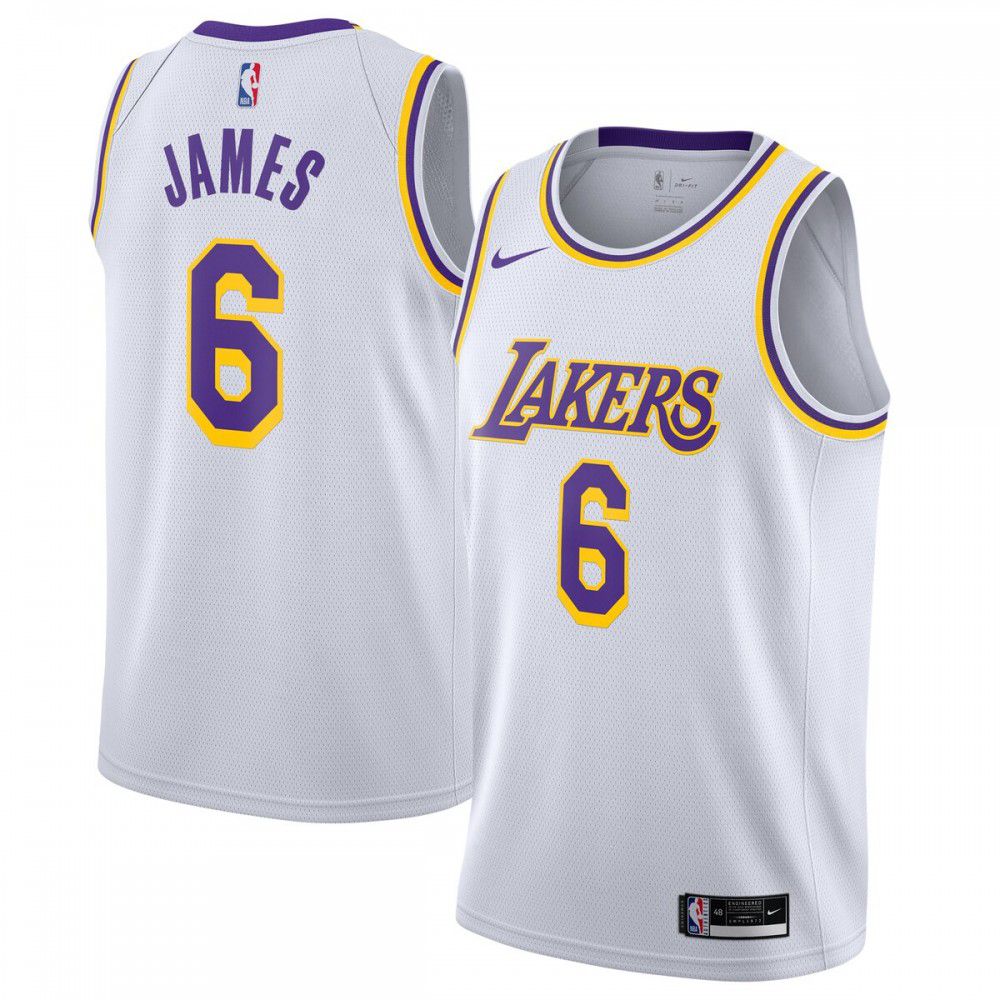 LeBron James Los Angeles Lakers 2021/22 #6 Swingman Player Jersey White - Association Edition-Pro Kit Vault | Brand New 26/27 Sports Jerseys